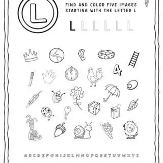English Alphabet Worksheet - L Letter | Planerium