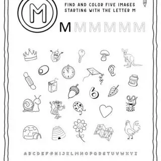 English Alphabet Worksheet - M Letter | Planerium