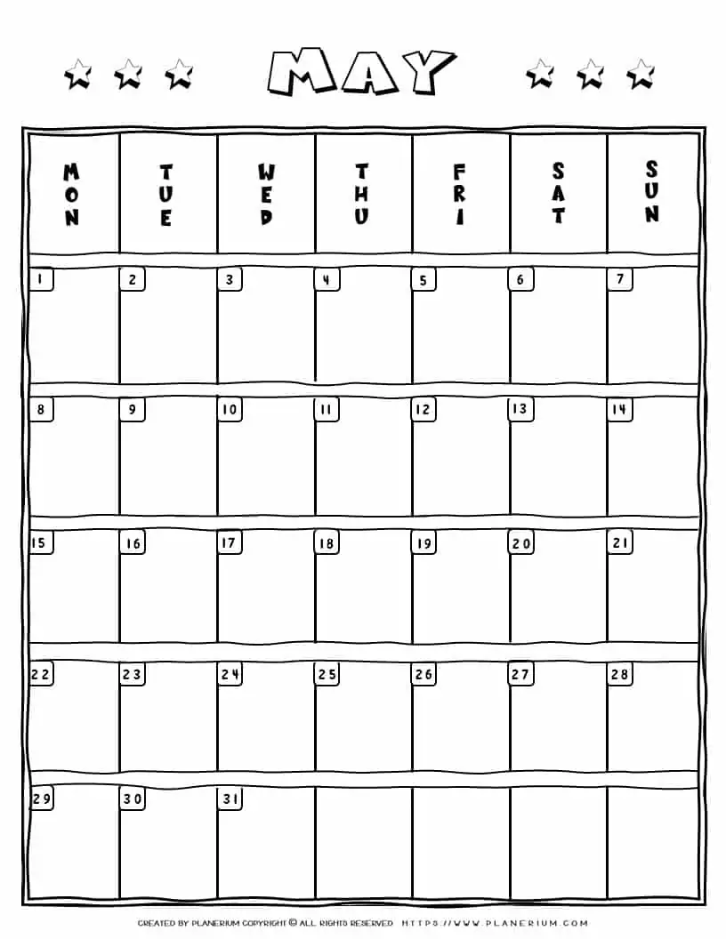 May Calendar | Planerium