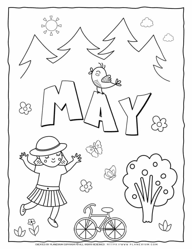 May Coloring Page | Planerium