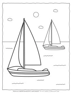 Sailboat Coloring Page | Planerium