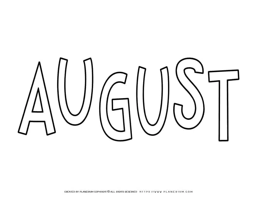 August Coloring Page