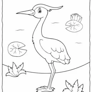 Bird Coloring Page - Egret | Planerium
