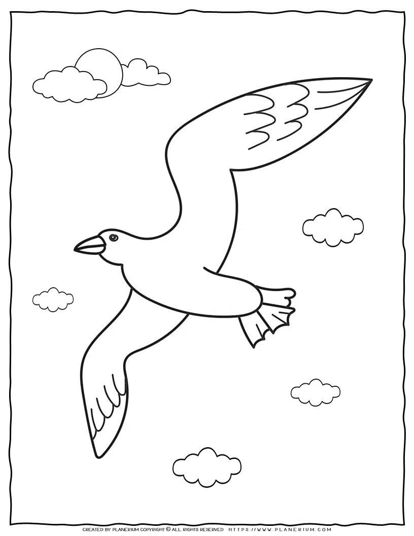coloring pages of birds flying