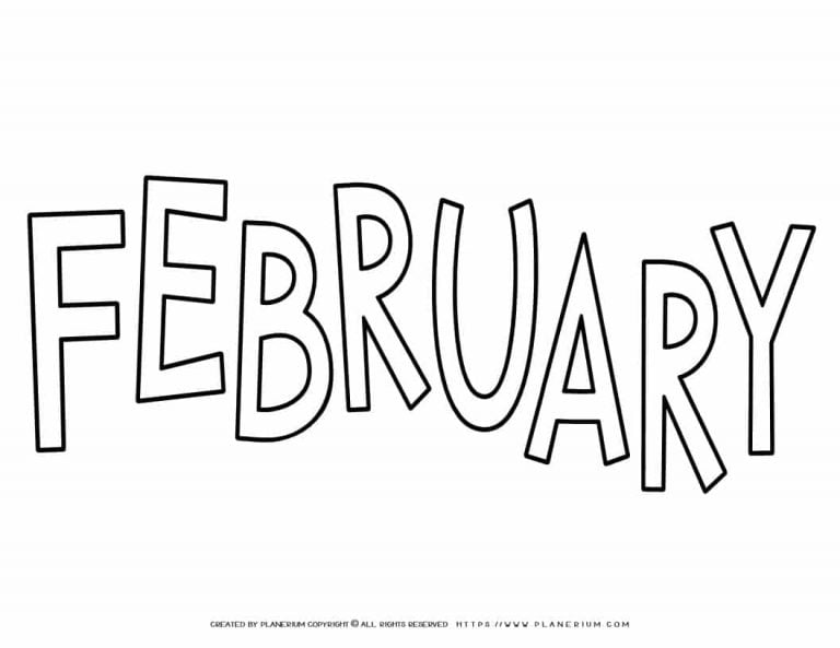 February Coloring Page | Planerium