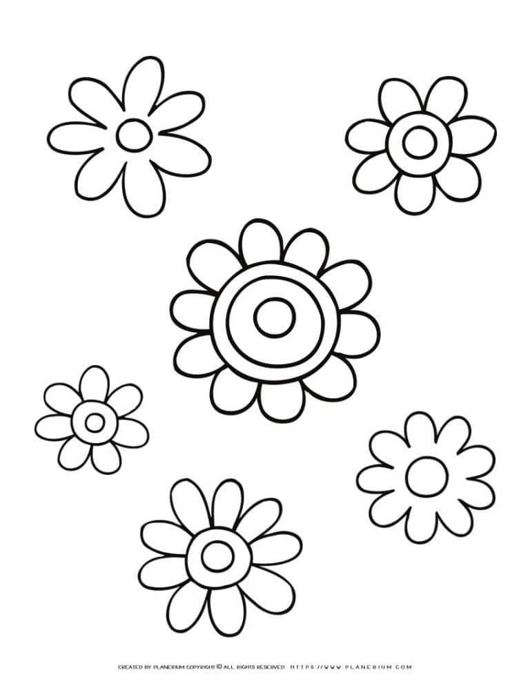 Flower Coloring Page - Free Printable for Kids