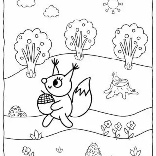Squirrel Coloring Page | Planerium