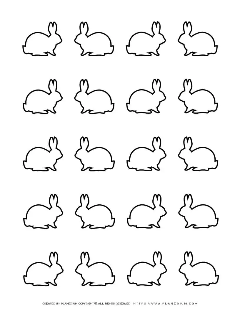 Bunny Template - Twenty Bunnies | Planerium