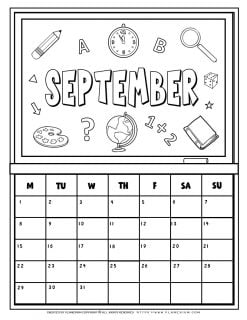 Coloring Calendar - September 