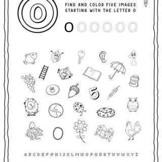 English Alphabet Worksheet - O letter | Planerium