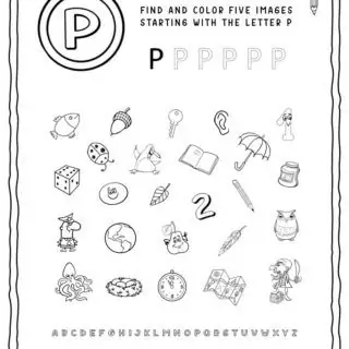 English Alphabet Worksheet - P letter | Planerium