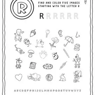 English Alphabet Worksheet - R Letter | Planerium