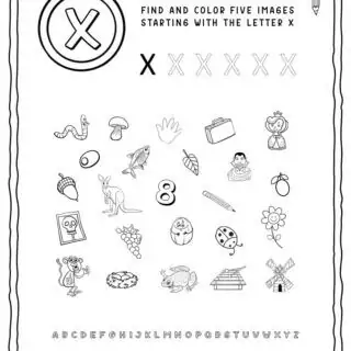 English Alphabet Worksheet - X Letter | Planerium