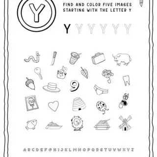 English Alphabet Worksheet - Y Letter | Planerium