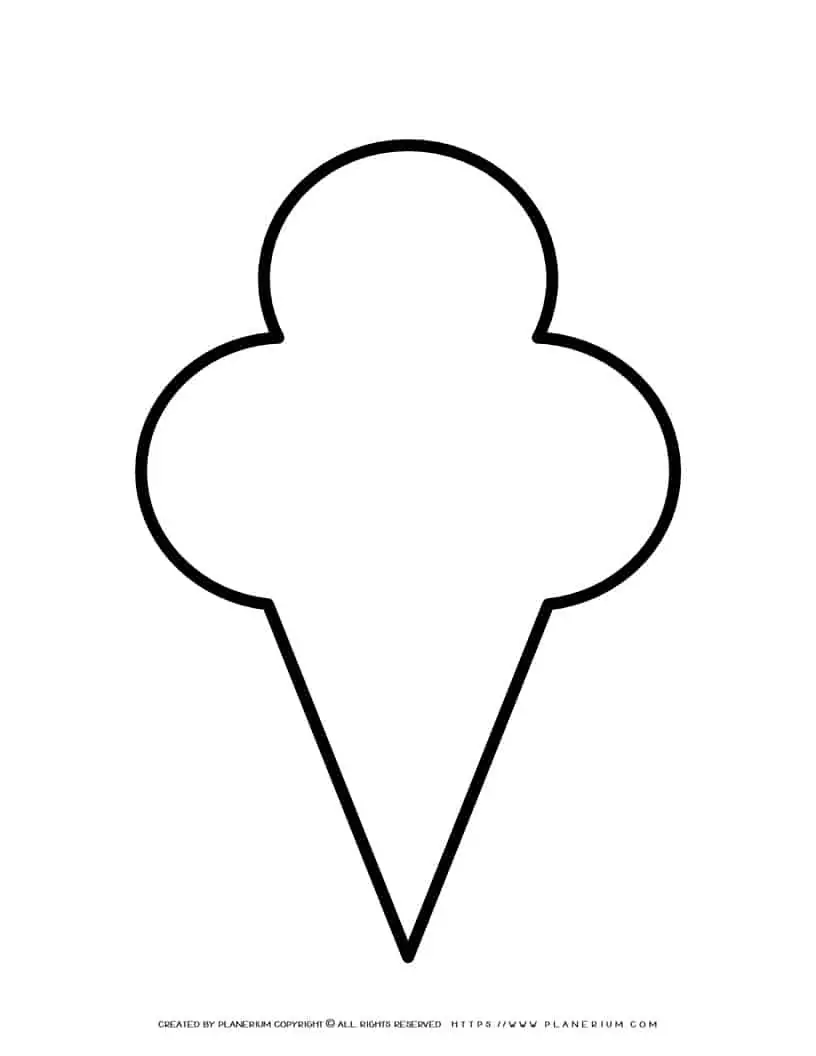 Tasty Treat: Ice Cream Template Outline for Kids' Craft
