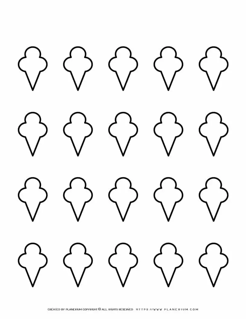Ice Cream Template - Twenty Ice Cream | Planerium