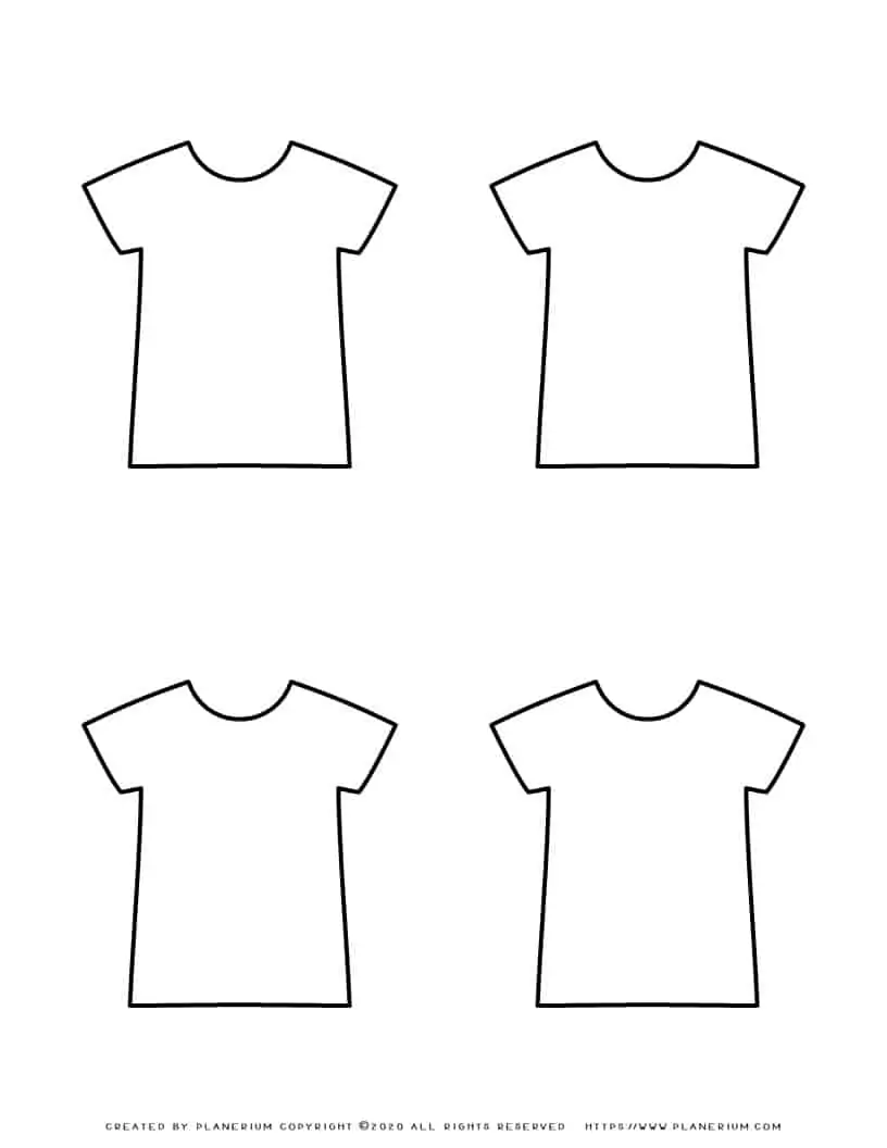 Shirt Template - Four Shirts | Planerium