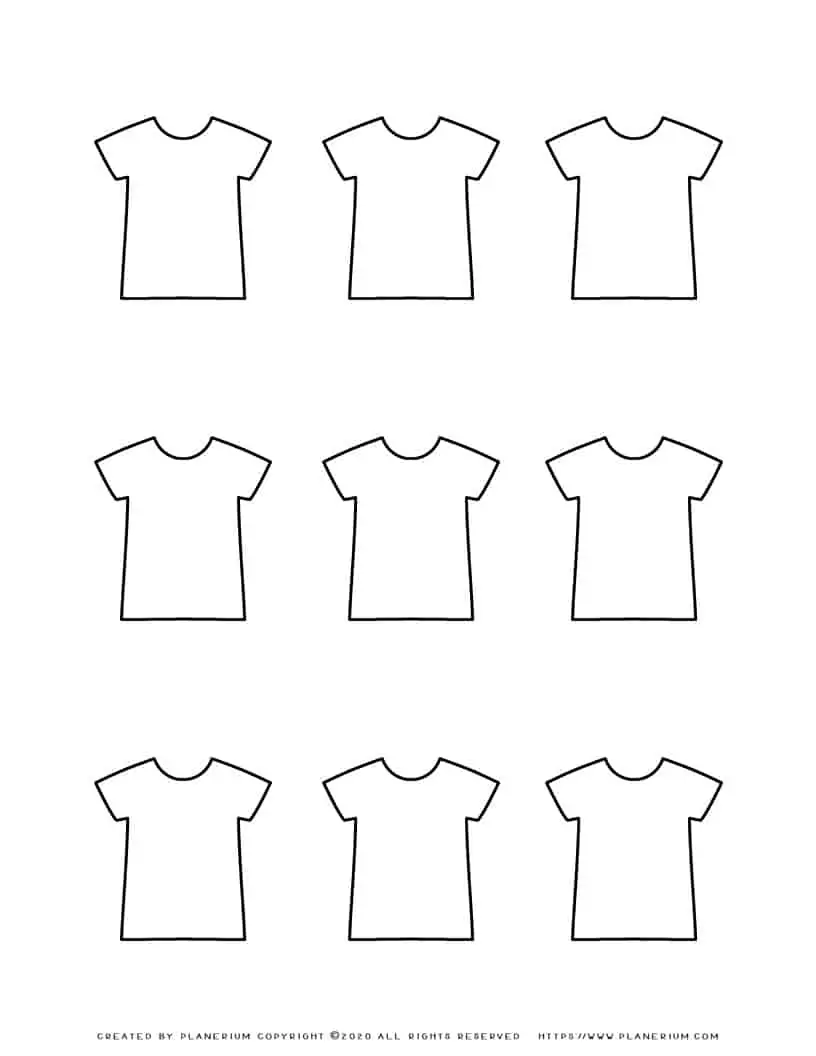 Shirt Template - Nine Shirts | Planerium