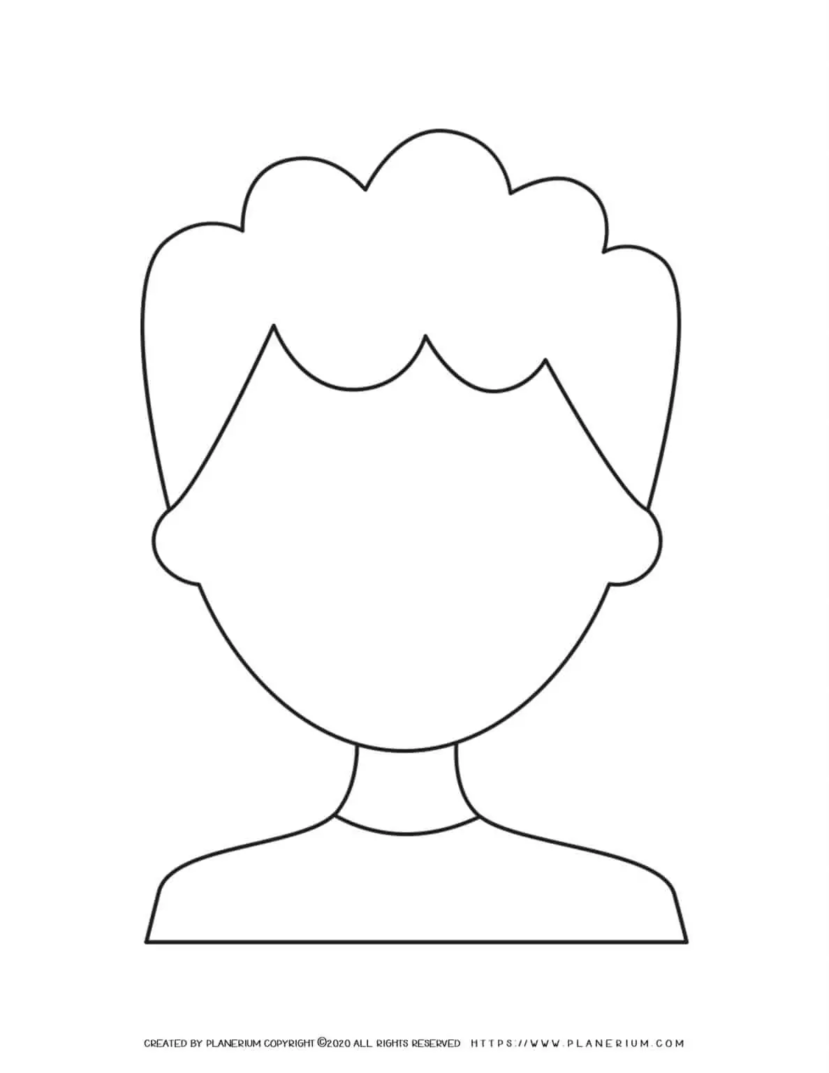 Boy Face Template - Curly Hair | Planerium