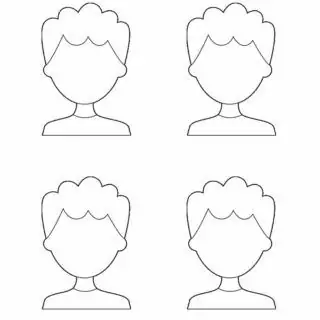 Boy Face Template - Four Boys | Planerium