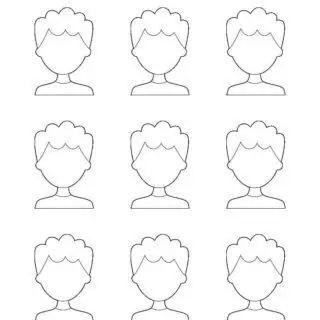 Boy Face Template - Nine Boys| Planerium