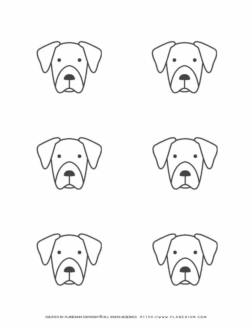 Dog Outline - Six Dog Heads | Planerium