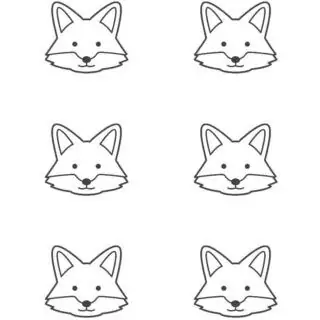 Fox Outline - Six Fox Heads | Planerium