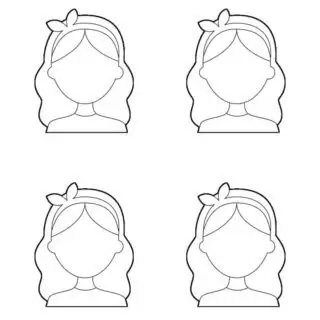 Girl Face Template - Four Girls | Planerium