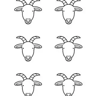 Goat Outline - Six Goat Heads | Planerium