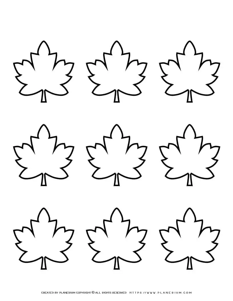 Maple Leaves Template - Nine Leaves | Planerium