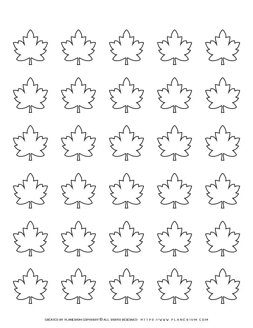 Maple Leaves Template - Thirty Leaves | Planerium