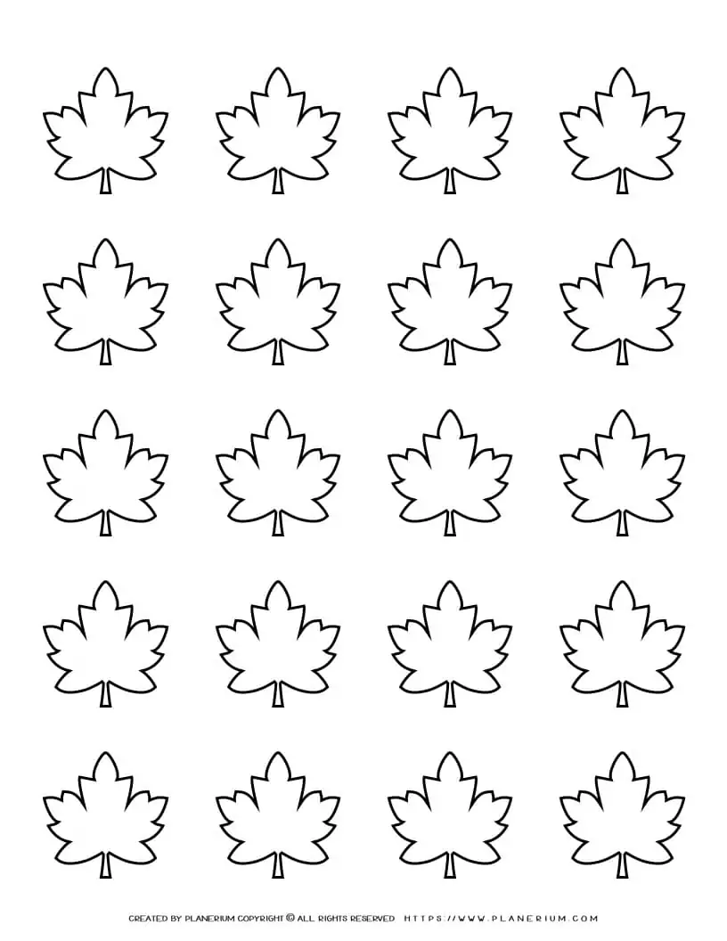 Maple Leaves Template - Twenty Leaves | Planerium