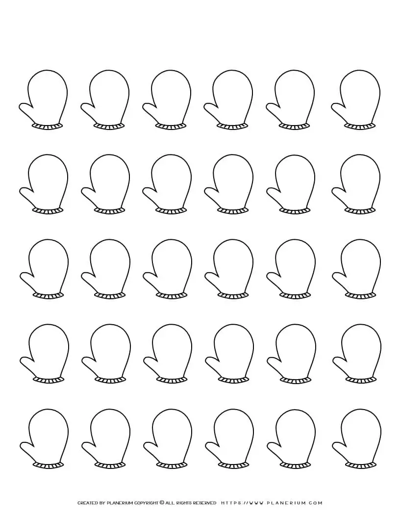 Mittens Template - Thirty Mittens | Planerium