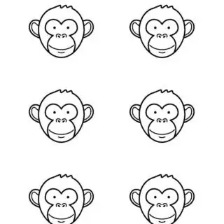 Monkey Outline - Six Monkey Heads | Planerium