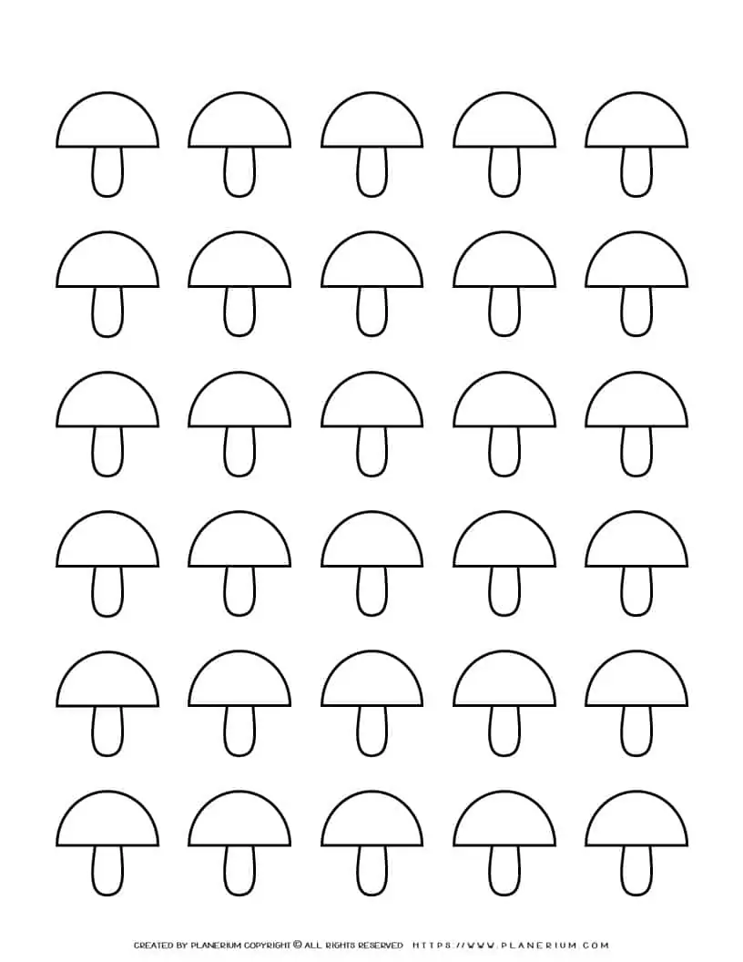 Mushroom Template - Thirty Mushrooms | Planerium