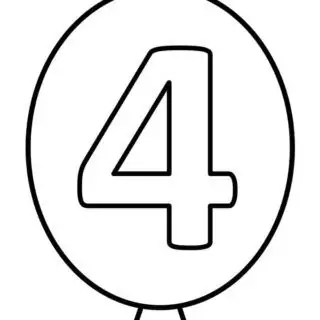 Balloon Outline - Number Four | Planerium