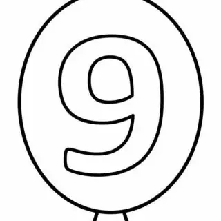 Balloon Outline - Number Nine | Planerium