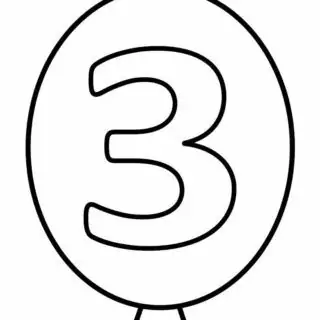 Balloon Outline - Number Three | Planerium