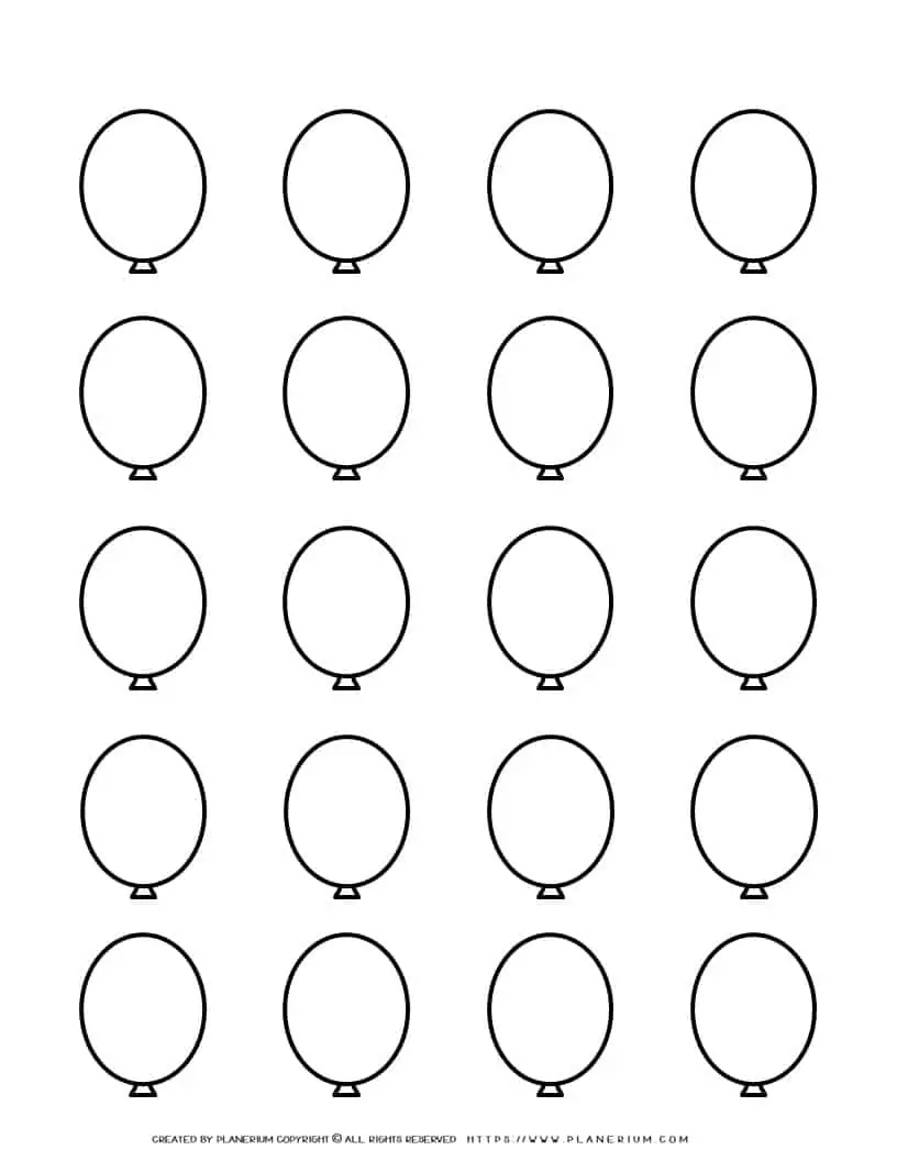 Balloon Template - Twenty Balloons | Planerium