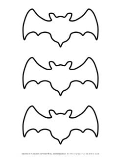 Bat Outline - Three Bats | Planerium