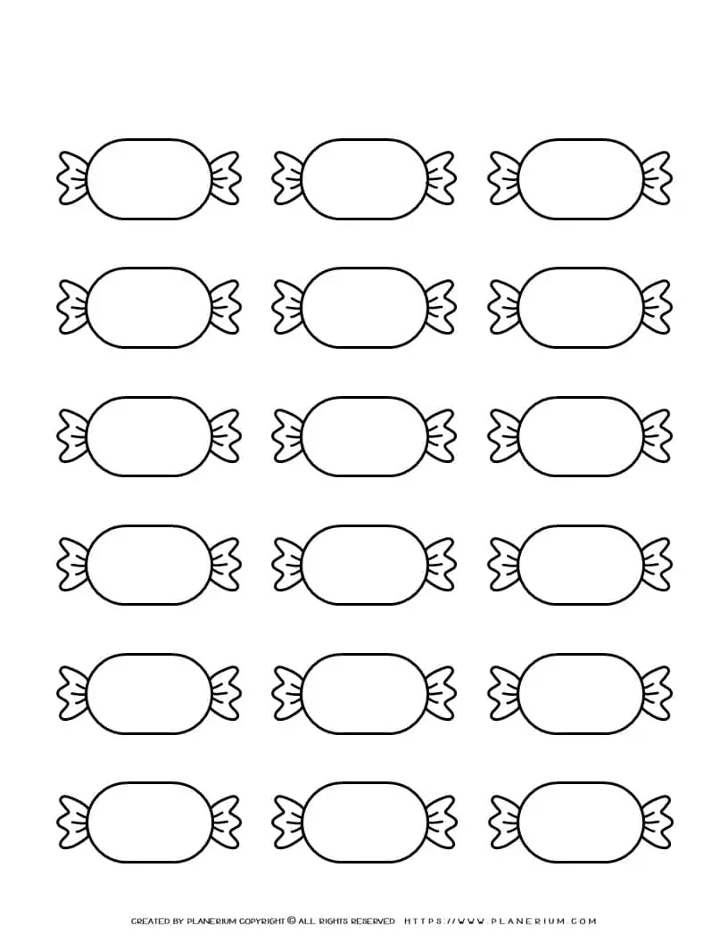 Candy Template - Eighteen Candies | Planerium