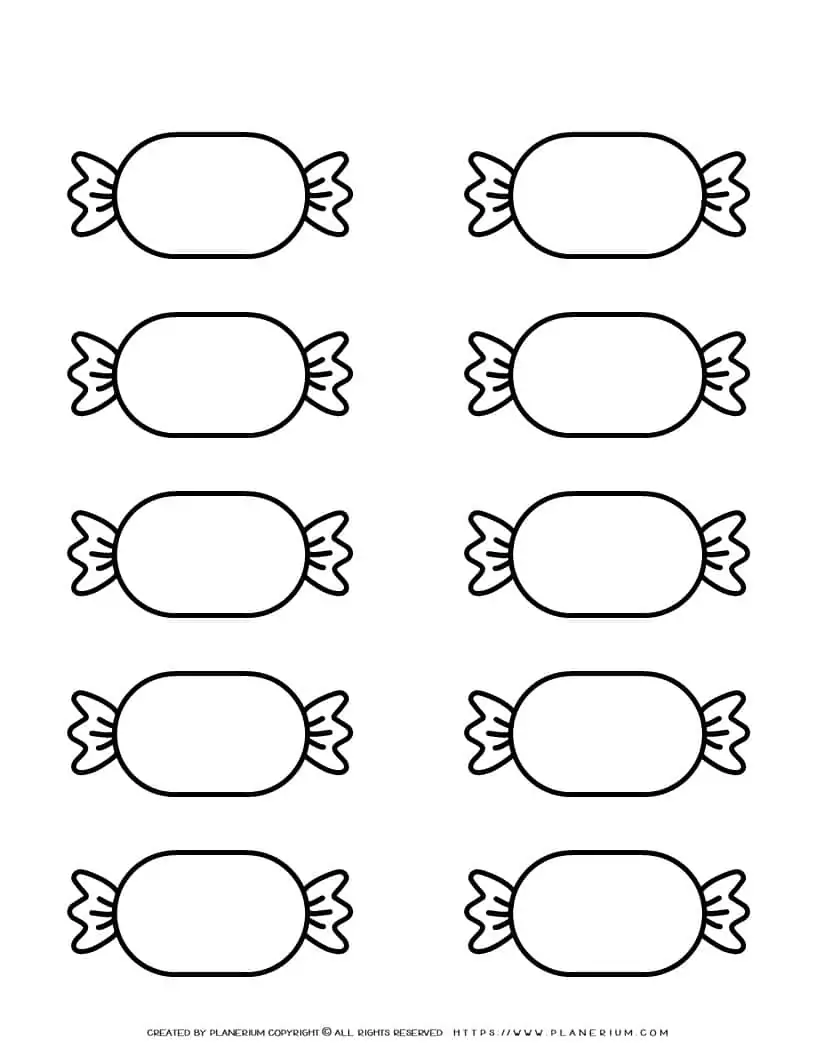 Candy Template - Ten Candies | Planerium