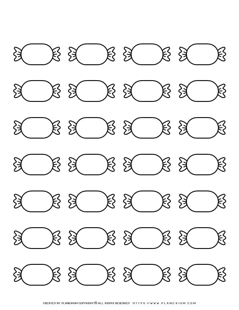Candy Template - Twenty Eight Candies | Planerium