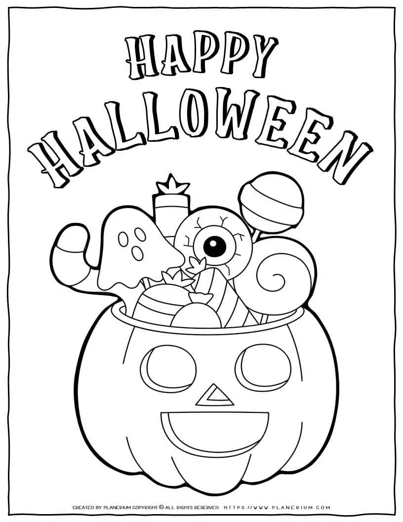 halloween candy coloring pages