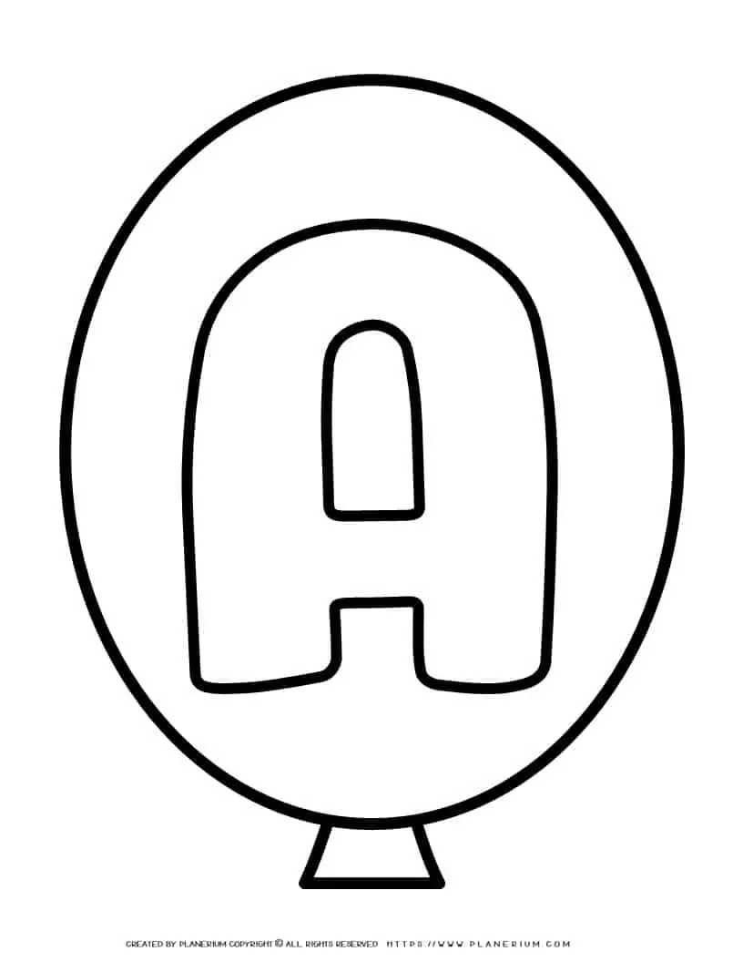 Outline Balloon - Letter A | Planerium
