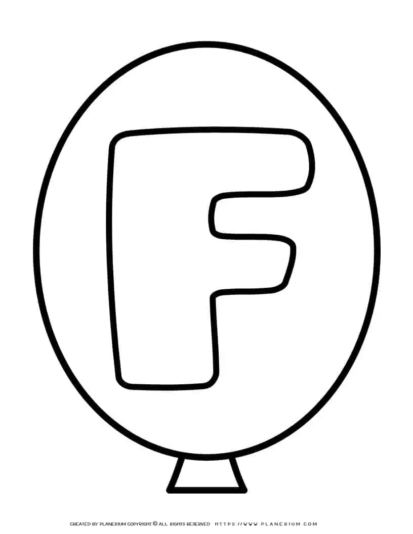 Outline Balloon - Letter F | Planerium