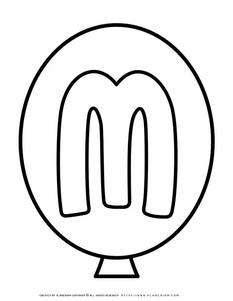 Outline Balloon - Letter M | Planerium