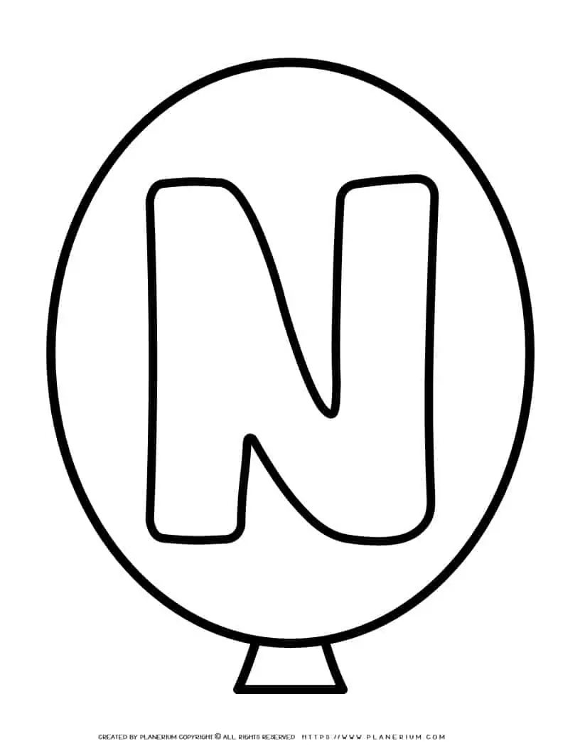 Outline Balloon - Letter N | Planerium