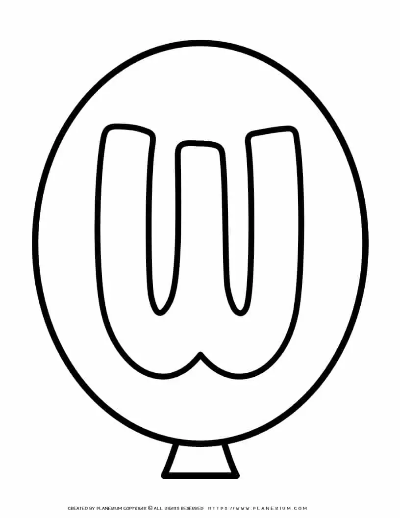 Outline Balloon - Letter W | Planerium