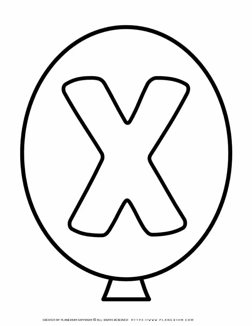 Outline Balloon - Letter X | Planerium